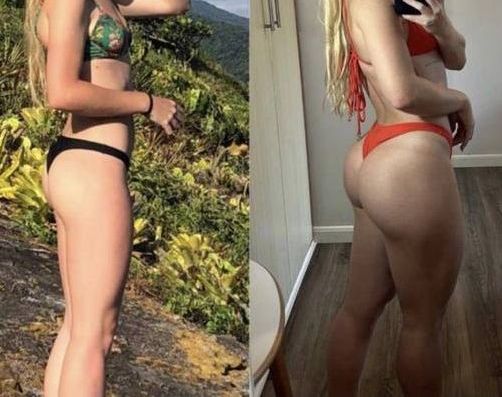 Antes e depois de aluna