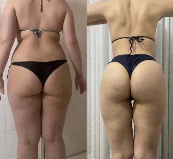 Antes e depois de aluna