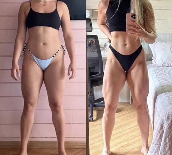 Antes e depois de aluna